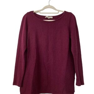LOFT Long Sleeves Knitted Sweater Medium Color Merlot Burgundy